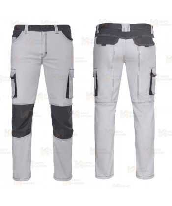 Pantalón bicolor con refuerzos, multibolsillos y tejido NO elástico