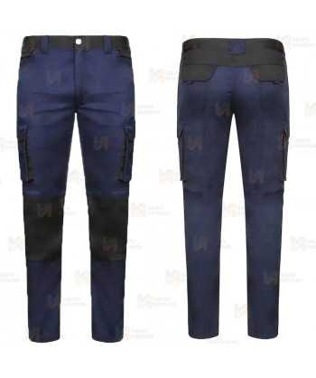 Pantalón bicolor con refuerzos, multibolsillos y tejido NO elástico