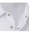 Bata unisex de microfibra con cierre de corchetes color blanco