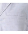 Bata corta en tejido elástico de color blanco para hombre