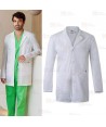 Bata corta en tejido elástico de color blanco para hombre