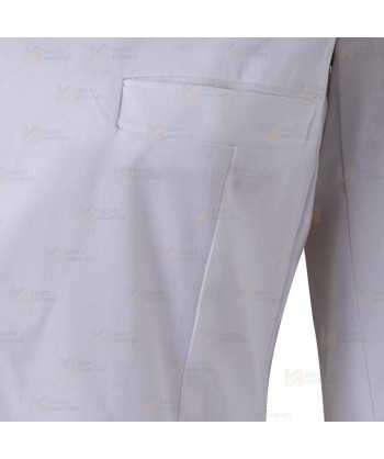 Bata corta en tejido elástico de color blanco para mujer