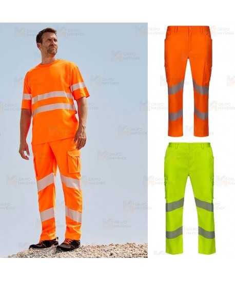 Pantalón alta visibilidad clase 2 elástico y con cintas segmentadas