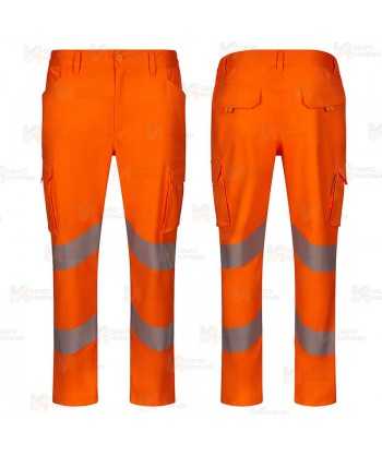 Pantalón alta visibilidad clase 2 elástico y con cintas segmentadas