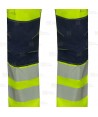 Pantalón alta visibilidad con refuerzos, multibolsillos, elástico stretch y con cintas segmentadas