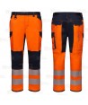 Pantalón alta visibilidad con refuerzos, multibolsillos, elástico stretch y con cintas segmentadas