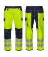 Pantalón alta visibilidad con refuerzos, multibolsillos, elástico stretch y con cintas segmentadas