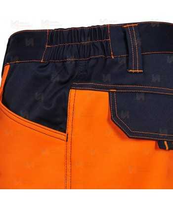 Pantalón alta visibilidad con refuerzos, multibolsillos, elástico stretch y con cintas segmentadas