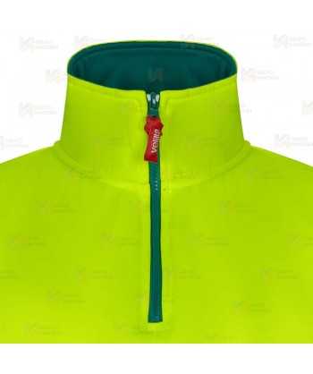 Sudadera alta visibilidad bicolor de media cremallera con cintas segmentadas