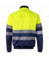 Sudadera alta visibilidad bicolor de media cremallera con cintas segmentadas