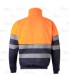 Sudadera alta visibilidad bicolor de media cremallera con cintas segmentadas