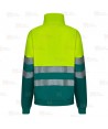 Sudadera alta visibilidad bicolor de media cremallera con cintas segmentadas