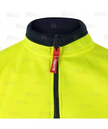 Sudadera alta visibilidad bicolor de media cremallera con cintas segmentadas