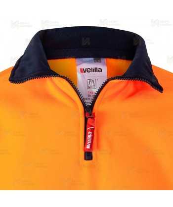 Sudadera alta visibilidad bicolor de media cremallera con cintas segmentadas