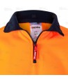 Sudadera alta visibilidad bicolor de media cremallera con cintas segmentadas