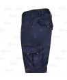 Pantalón elástico bicolor de alta visibilidad con cintas segmentadas color marino/naranja flúor