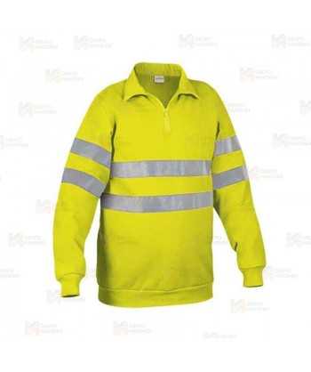 Sudadera económica alta visibilidad de media cremallera amarillo flúor