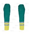 Pantalón económico bicolor de alta visibilidad color verde/amarillo flúor