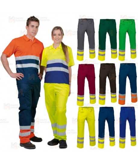 Pantalón económico bicolor de alta visibilidad