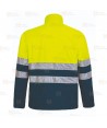 Chaqueta softshell económica alta visibilidad color amarillo flúor / Marino