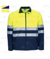 Chaqueta softshell económica alta visibilidad color amarillo flúor / Marino