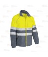 Chaqueta polar gruesa, económica, bicolor de alta visibilidad color amarillo flúor/gris