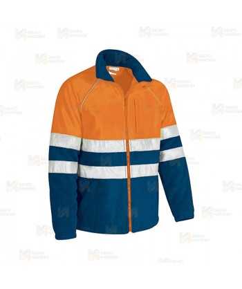 Chaqueta polar gruesa, económica, bicolor de alta visibilidad color naranja flúor/marino