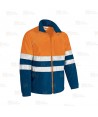 Chaqueta polar gruesa, económica, bicolor de alta visibilidad color naranja flúor/marino