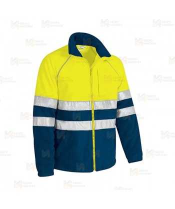 Chaqueta polar gruesa, económica, bicolor de alta visibilidad color amarillo flúor/marino