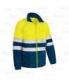 Chaqueta polar gruesa, económica, bicolor de alta visibilidad color amarillo flúor/marino