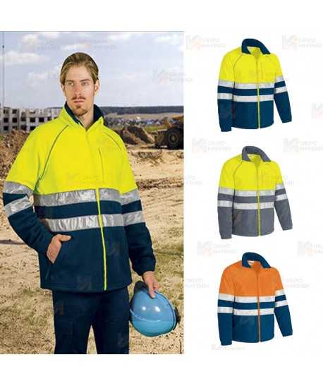 Chaqueta polar gruesa, económica, bicolor de alta visibilidad