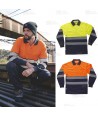 Polo de manga larga bicolor con cintas segmentadas alta visibilidad