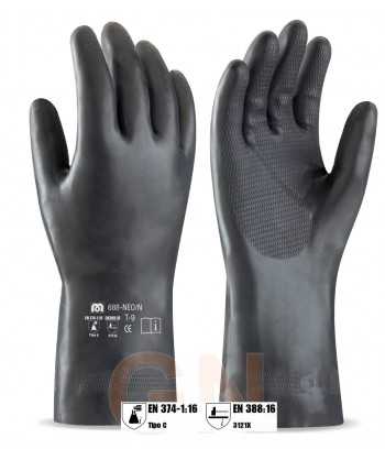 Guantes de neopreno para productos químicos  (30 cm)