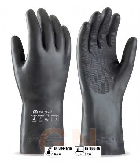 Guantes de neopreno para productos químicos  (30 cm)