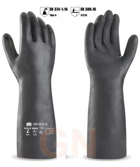 Guantes de neopreno para productos químicos  (38 cm)