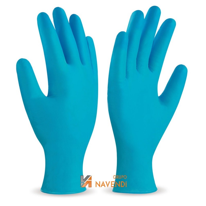 Guantes desechables de nitrilo azul sin empolvo