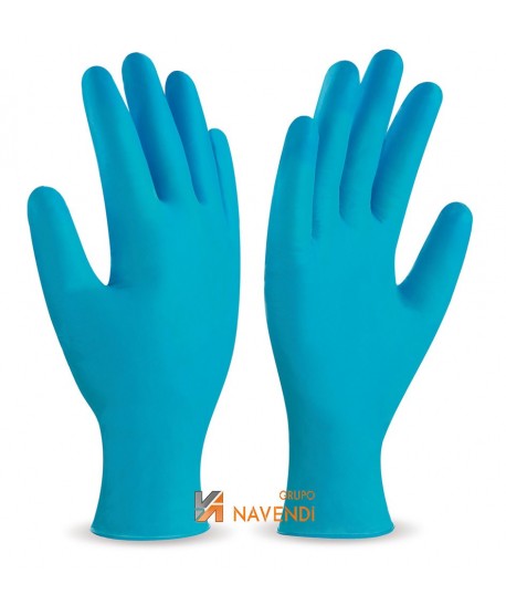 Guantes desechables de nitrilo azul sin empolvo