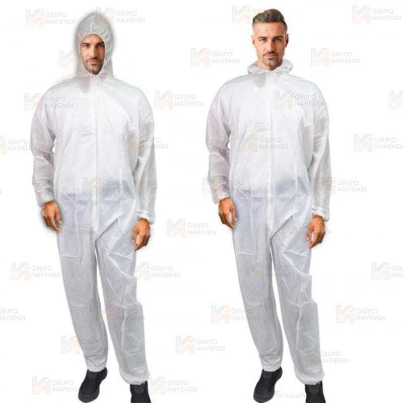 Mono desechable e impermeable con capucha y cremallera (50 Und.)