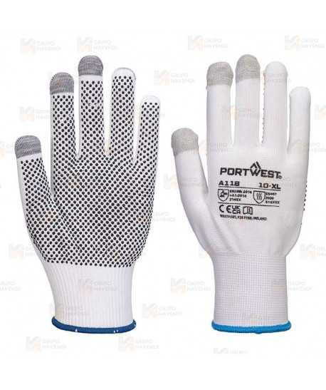 Guante grip con puntos PVC para pantallas táctiles con refuerzos