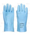 Guantes químico de látex azul para la industria alimentaria