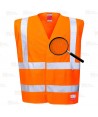 Chaleco ligero ignífugo y antiestático de alta visibilidad color naranja flúor