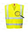 Chaleco ligero ignífugo y antiestático de alta visibilidad color amarillo flúor