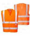 Chaleco ligero ignífugo de alta visibilidad color naranja flúor