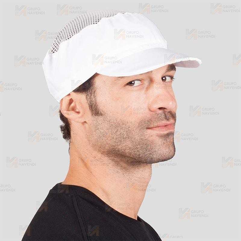 Gorro hombre con rejilla y visera rígida para industria alimentaria