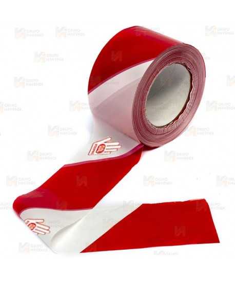 Cinta de balización con franjas rojas/blancas. Galga 400 (250m x 8 cm)