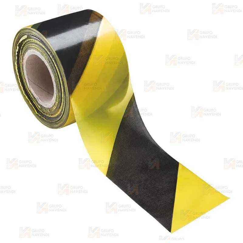 Cinta de balización con franjas amarillas/negras. Galga 400 (250m x 8 cm)