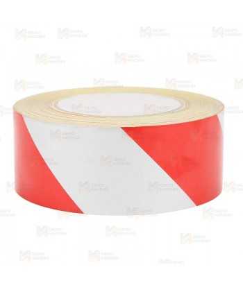 Cinta reflectante adhesiva con franjas Rojas/Blancas (45m x 5cm)