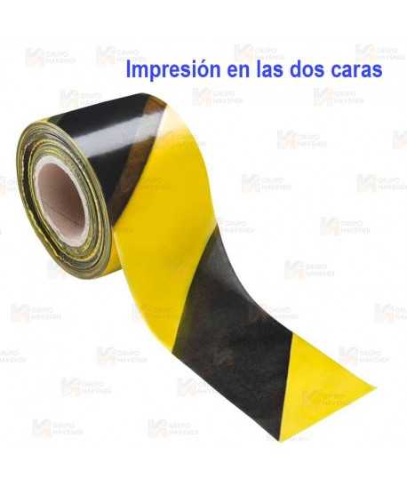 Cinta de balización franjas amarillas/negras en las dos caras. Galga 400 (200m x 10 cm)