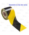 Cinta de balización franjas amarillas/negras en las dos caras. Galga 400 (200m x 10 cm)