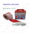 Cinta de balización franjas rojas/blancas en las dos caras. Galga 400 (200m x 10 cm)
